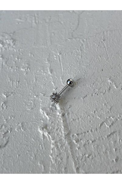 ds denizden silver Taşlı Gümüş Top Piercing - 1 Adet