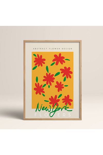 HOMEPACK Рамкирана картина с естествено дърво, рамкиран плакат, артистична модерна декорация за стена (ABSTRACT82-WOOD-40X60)
