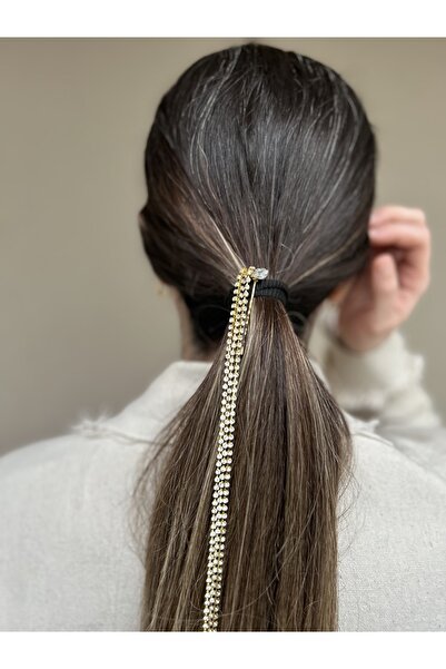 Pearly Handmade Lanț de păr cu pietre Lanț de aur Agraf de păr cu pietre albe Nunta-zilnic