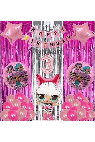 Parti Station Diva Lol Surprise 3 Year Old Balloon Set Lol Baby Balloon Set Lol Birthday Party Set
