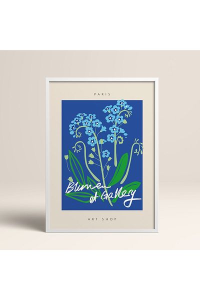 HOMEPACK Tablou cu rame din lemn alb Poster cu rame Decor artistic modern de perete (ABSTRACT51-WHITE-40X60)