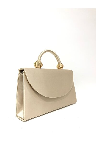 womenacs Mink Color Satin Fabric Evening Dress Women Bag Handheld and Long Strap Use (Chain Strap)