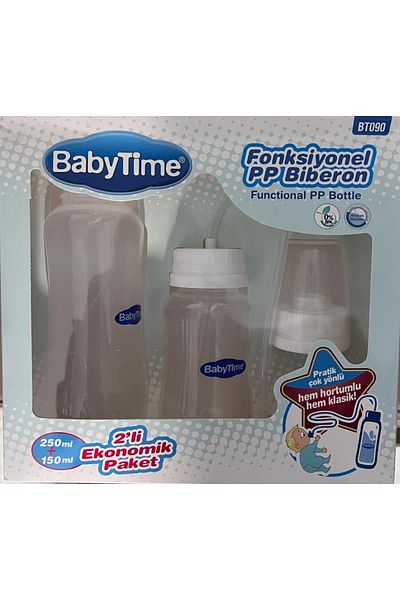 Babytime Bt-090 Functional PP Baby Bottle Set 250 Ml + 150 Ml