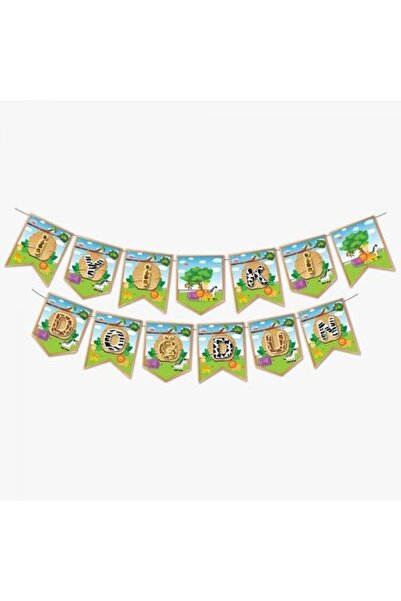 kidspartim Banner za srećan rođendan sa safari temom