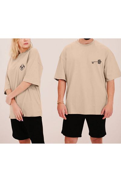 FRADOTEX Key and Heart Lock Shorts - Oversize T-Shirt Set Couple 2-Piece Lover Combination