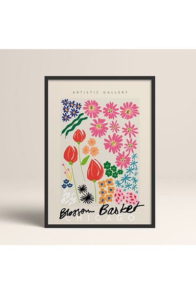 HOMEPACK Pictură cu rame din lemn negru Poster înrămat Decor artistic modern de perete (ABSTRACT87-BLACK-30X40)