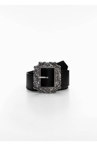 MANGO Woman Embossed Buckle Belt