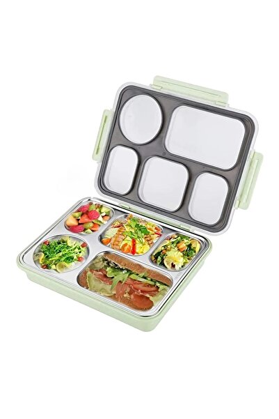 Vagonlife Bento 1600ml  Tek Katlı 5 Bölmeli Çelik Sefer Tası Yemek Kutusu