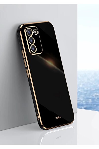 Rivor Samsung Galaxy S20 Fe Compatible Case Glossy Edge Gold Embroidered Came...