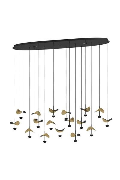 Eglo 390343 "DRACERA" 220 Cm Yüksekliğinde Çelik Siyah Sarkıt Avize