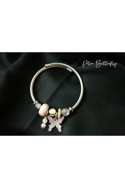 Petra Butterfly Pembe Charm Bileklik
