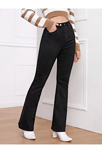 SHEVEGA Μαύρο ψηλόμεσο τζιν Flare