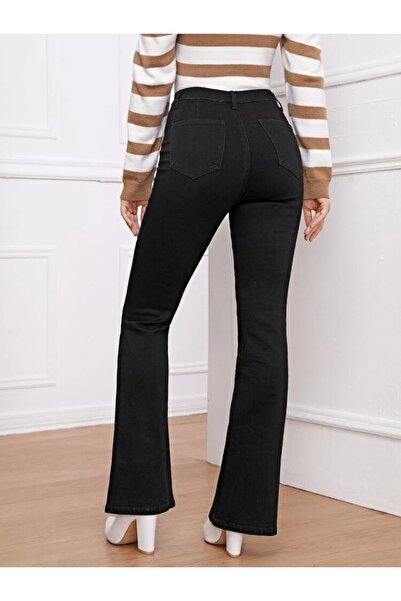 SHEVEGA Μαύρο ψηλόμεσο τζιν Flare