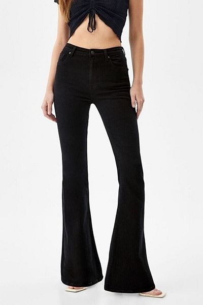 SHEVEGA Black Spanish Leg Jeans Flare Wide Leg Jeans