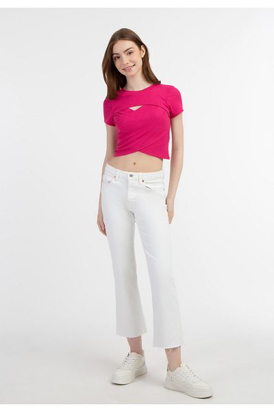 myMo Blond Strick Kurzarm Top