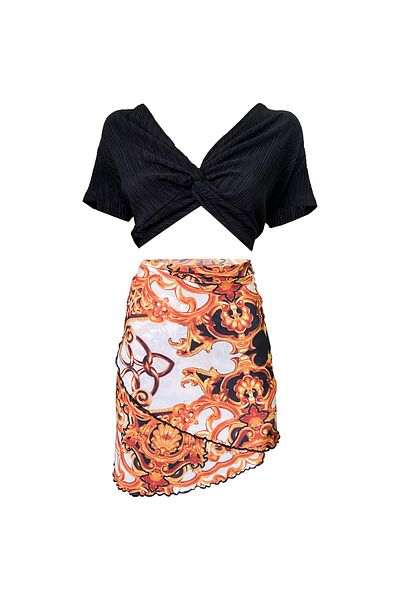 Bolder Arianna Gold Pattern Short Pareo