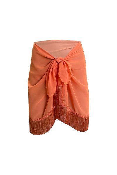 Bolder Orangefarbener Pareo mit Quasten