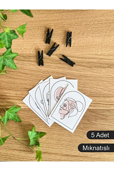 Noue Store Mıknatıslı Ahşap Klips Mandal Ve Mini Poster Set Siyah Magnet Not ...