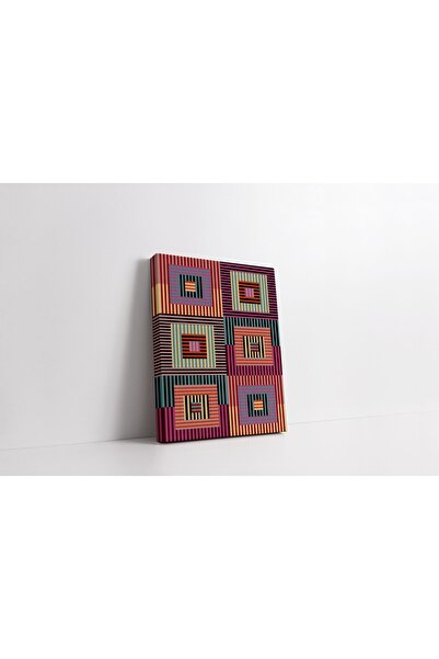 RUGSMODERN Kanvas Tablo 1209 Renkli Geometrik Desenli Çizgili 276