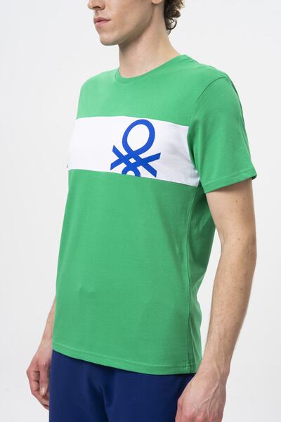 United Colors of Benetton Πράσινο ανδρικό μπλουζάκι - με τύπωμα , Bnt-m20470