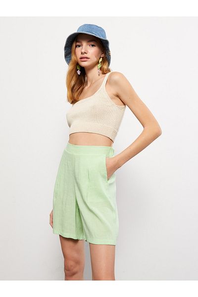 LC Waikiki Comfortable Fit Plain Women's Shorts with Elastic Waist