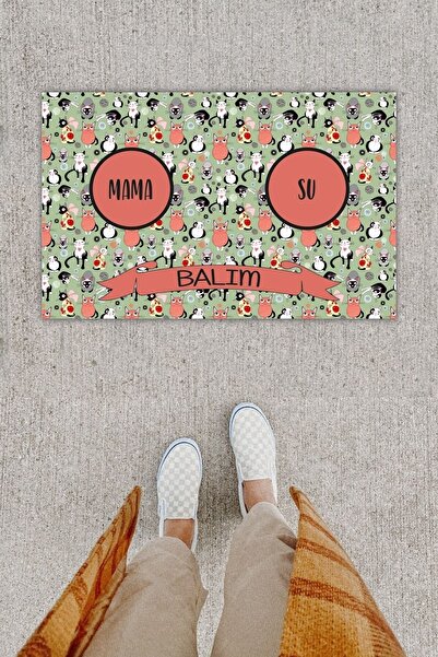 royalmoni Kedinize Özel Isimli Mama Altlığı Mama Servis