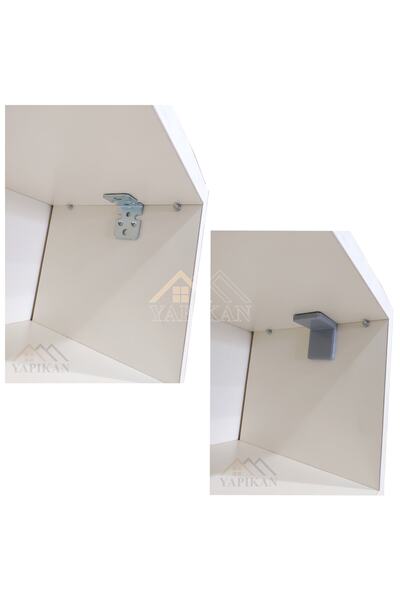 Yapıkan 4 Ad Gri Deprem Ağır Dolap Duvar Sabitleme Aparatı - Mobilya Gardırop...