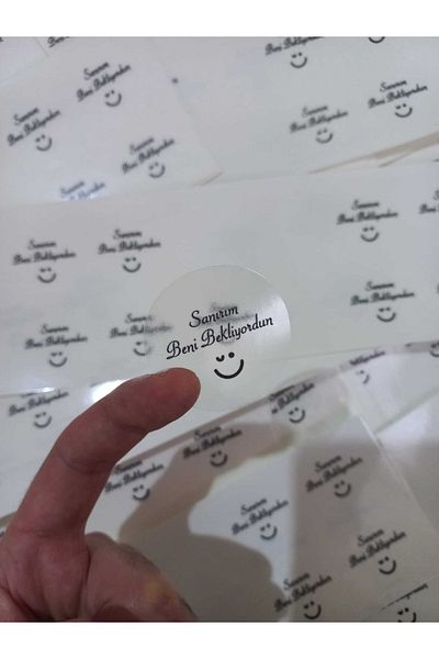 gg gençgirişimci Transparent Sticker - I Think You Were Waiting for Me - (4x4cm) 50 Pieces