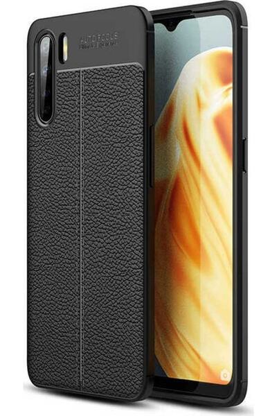 Case 4U Oppo A91 Kılıf Rugan Armor Deri Görünümlü Yüksek Kalite Silikon Niss ...