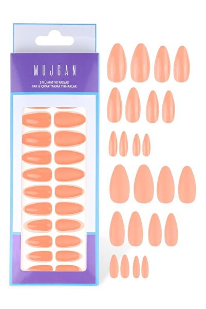 MUJGAN 24'lü Yavruağzı Mat - Parlak Karışık Takma Tırnak T-74