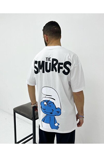 Machetta Plus Size The Smurfs Printed Oversize Unisex Cotton T-shirt