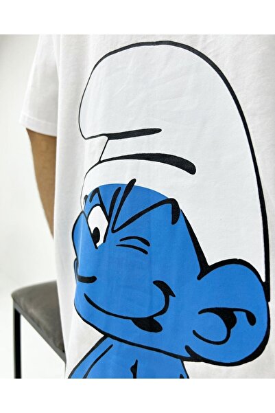 Machetta Plus Size The Smurfs Printed Oversize Unisex Cotton T-shirt