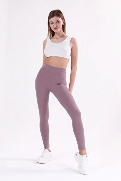 Livik Ženske tajice Dusty Rose Extra Visok struk Oblikuje figuru Rebrasto