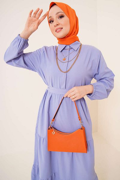 benguen Φόρεμα Hijab με κουμπιά 427 πουκάμισου μπλε