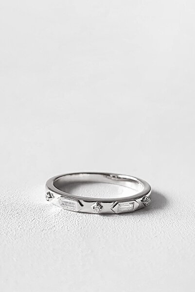 MorMajor Silver Baget Taşlı Neila 2 Gümüş Yüzük