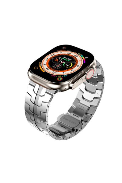 Nezih Case ساعة ابل 2/3/4/5/6/7/8/9/se/ultra/ultra 2 42mm 44mm 45mm 49mm سوار من الستانلس ستيل مع وصلة
