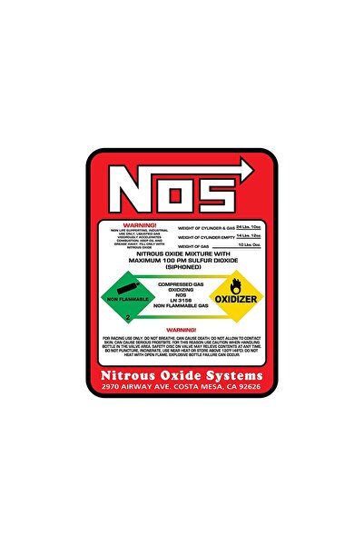 Quart Aksesuar 13 X 10 Cm Nos Tüp Sticker Araba Sticker Etiket