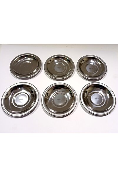 abnturk Paslanmaz Ince Çelik 6 Adet Çay Tabağı Günlük Kullanım Için Harcıalem...