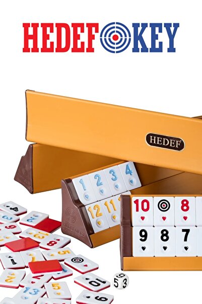 Hedef Plastik Istaka Okey Takımı Kırmızı Beyaz Çift Renk Taş