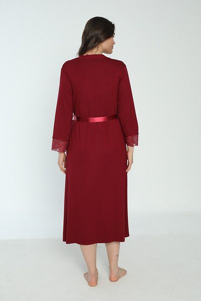 Miss Dünya Lissa Claret Red Maternity and Maternity Dressing Gown Nightgown Set