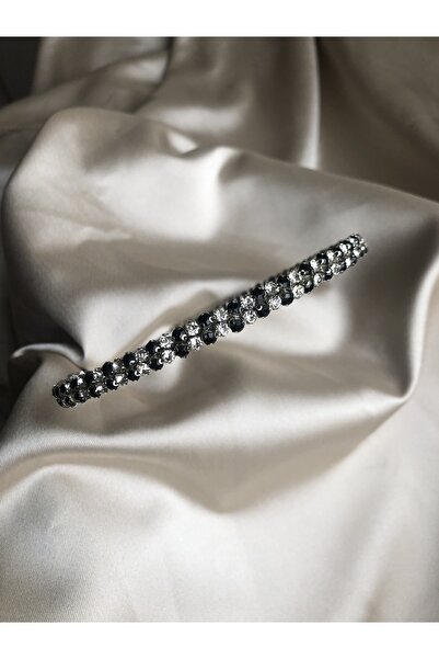 DOĞA ART STORE Κρυστάλλινο & Μαύρο Πέτρινο Στέμμα Νύφης