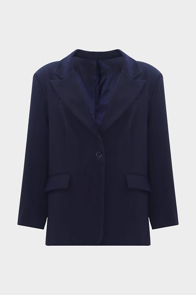 Açelya Okcu Premium Blazer Crepe υφαντό μπουφάν με επένδυση