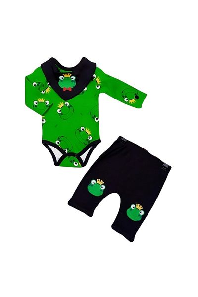 Necix's Baby Boy Frog Patterned Bodysuit Set