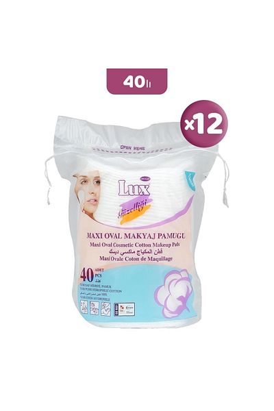 LUX Disc Oval Makeup Cotton 40 Pieces X 12