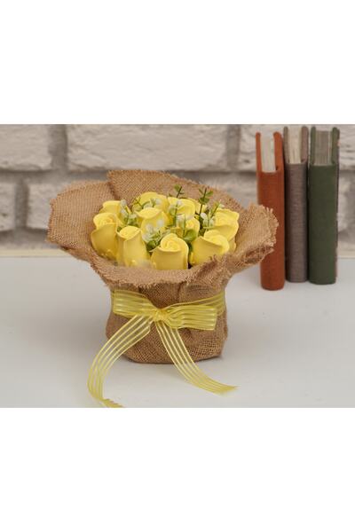 StoneGiftDesign 14 Şubat Sevgililer Günü Sarı Gonca Güllerin Zerafeti Buket S...