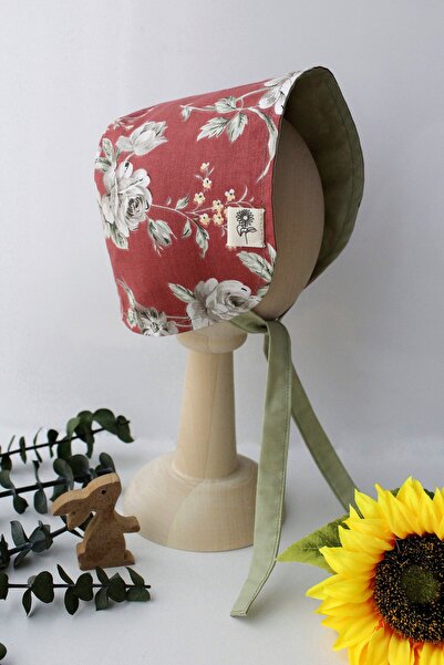 AYÇİÇEĞİ BUTİK Çift Taraflı Bebek Bonnet/ Bebek Şapkası (BEBEK BONET)