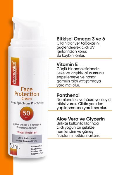 Dermoskin Face Protection SPF 50+ Sunscreen Cream 50ml