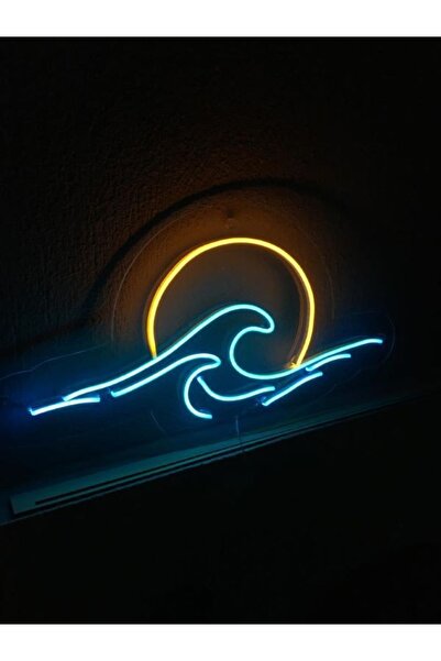 ÇAKRA Sun-waves Neon Led Tasarım Led Tablo (4mm Pleksi-60x30cm)