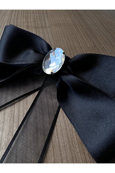 alhifa Večernja haljina za diplomiranje sa satenskom mašnom - crna Sa kamenim...