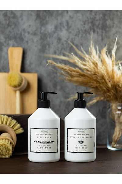BÜYÜLÜ HOME Λευκό 2 τεμάχια 500 ml Πλαστικό Δοχείο υγρού σαπουνιού Δοχείο απορρυπαντικού πιάτων Πλαστικό